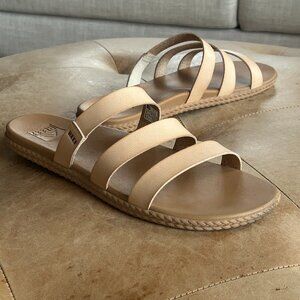 Minimal Coastal Leather Slide Sandals Espadrille Sole women 11 Reef